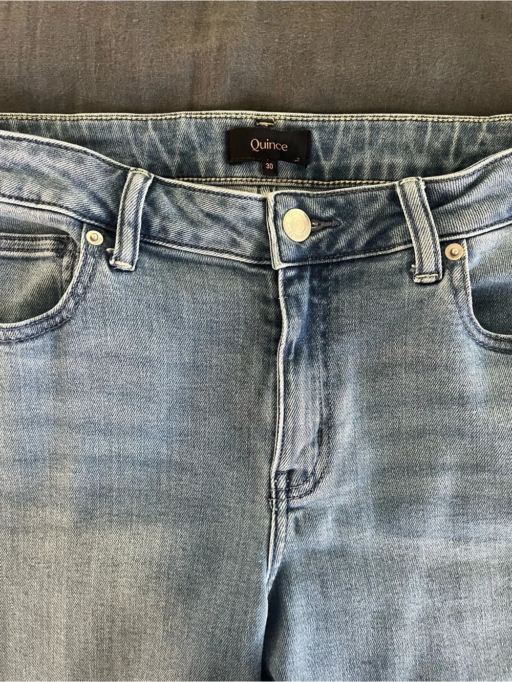 Quince Luna Stretch Wide Leg Jeans - Seaside Blue